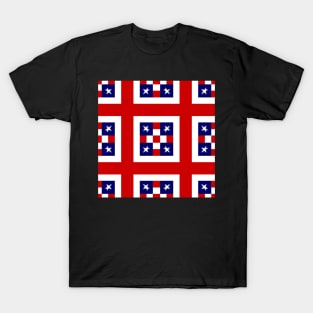 White Stars Blue Squares Red White Stripes T-Shirt